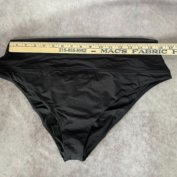 prAna Bikini Bottom Women Size XL Black High Rise High Leg Scrunch Butt Swimwear - Picture 12 of 14